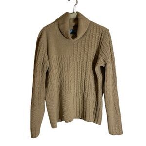 Classic Elements Tan Multi Stitch Turtleneck Sweater Large